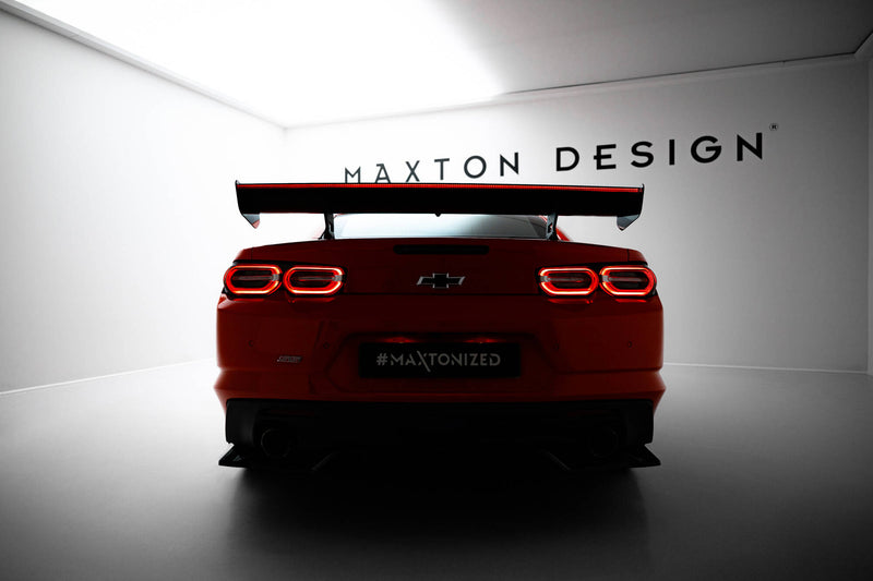Maxton Design Carbon Spoiler With Internal Brackets Uprights + LED Chevrolet Camaro SS Mk6 Facelift