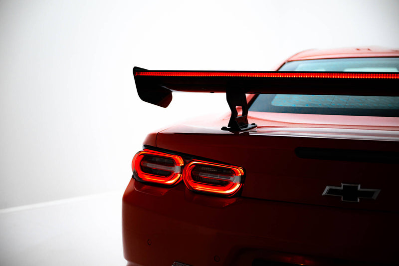 Maxton Design Carbon Spoiler With Internal Brackets Uprights + LED Chevrolet Camaro SS Mk6 Facelift