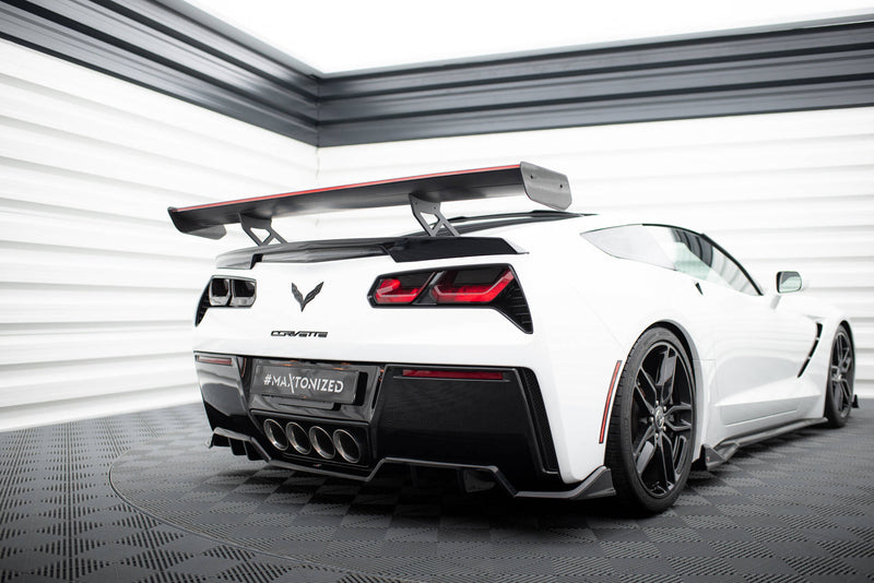 Maxton Design Carbon Spoiler With Internal Brackets Uprights + LED Chevrolet Corvette Stingray / Grand Sport C7