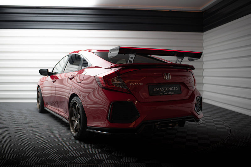 Maxton Design Carbon Spoiler With Internal Brackets Uprights + LED Honda Civic SI Mk10