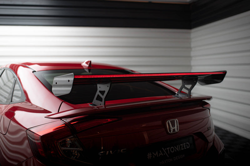 Maxton Design Carbon Spoiler With Internal Brackets Uprights + LED Honda Civic SI Mk10