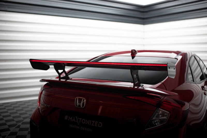 Maxton Design Carbon Spoiler With Internal Brackets Uprights + LED Honda Civic SI Mk10