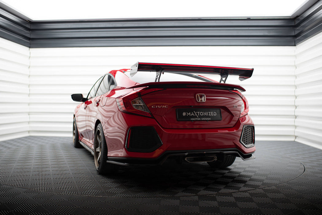 Maxton Design Carbon Spoiler With Internal Brackets Uprights + LED Honda Civic SI Mk10