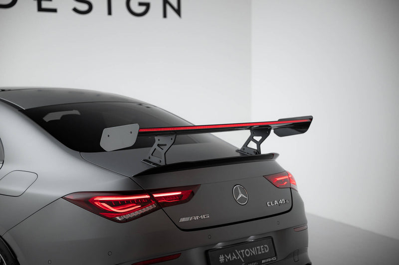 Maxton Design Carbon Spoiler With Internal Brackets Uprights + LED Mercedes-Benz CLA Coupe C118 / C118 Facelift