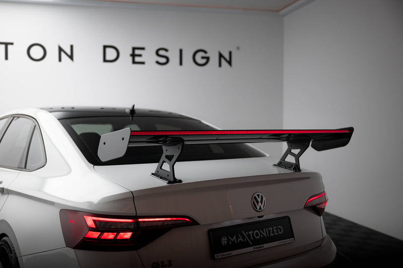 Maxton Design Carbon Spoiler With Internal Brackets Uprights + LED Volkswagen Jetta GLI Mk7