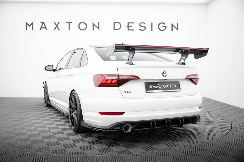 Maxton Design Carbon Spoiler With Internal Brackets Uprights + LED Volkswagen Jetta GLI Mk7