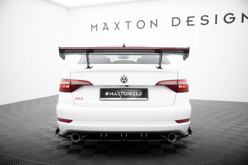 Maxton Design Carbon Spoiler With Internal Brackets Uprights + LED Volkswagen Jetta GLI Mk7