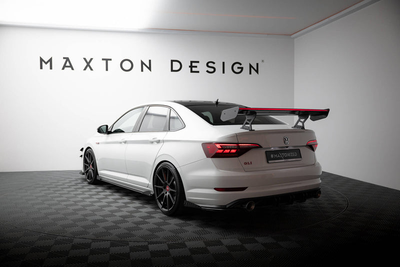 Maxton Design Carbon Spoiler With Internal Brackets Uprights + LED Volkswagen Jetta GLI Mk7
