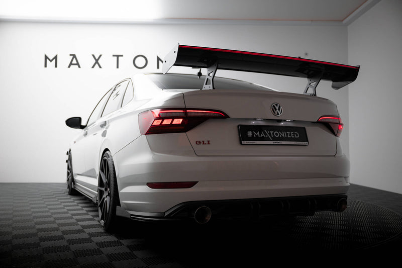 Maxton Design Carbon Spoiler With Internal Brackets Uprights + LED Volkswagen Jetta GLI Mk7