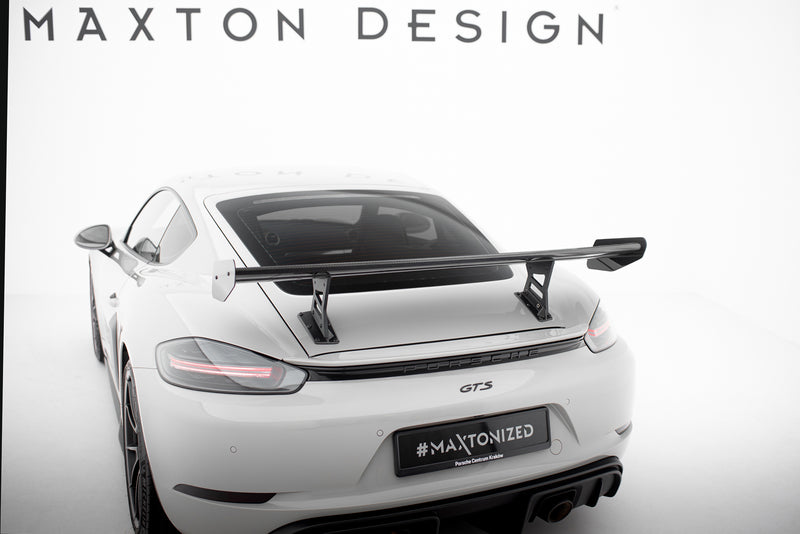 Maxton Design Carbon Spoiler With Internal Brackets Uprights  V.1 Porsche 718 Cayman 982c