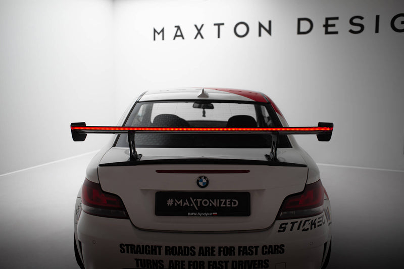 Maxton Design Carbon Spoiler With Internal Brackets Uprights V.2 + LED BMW 1 M E82