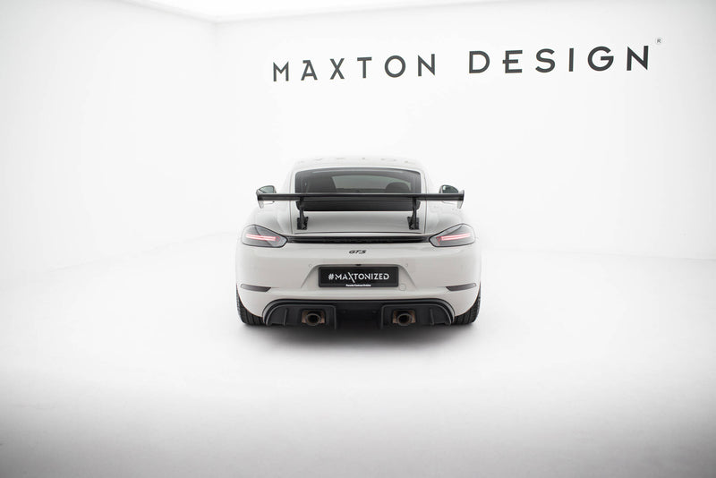 Maxton Design Carbon Spoiler With Internal Brackets Uprights V.2 Porsche 718 Cayman 982c
