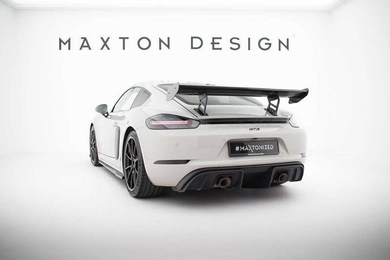 Maxton Design Carbon Spoiler With Internal Brackets Uprights V.2 Porsche 718 Cayman 982c
