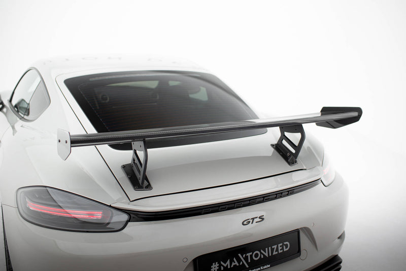 Maxton Design Carbon Spoiler With Internal Brackets Uprights V.2 Porsche 718 Cayman 982c