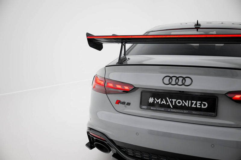 Maxton Design Carbon Spoiler With Upper Swan Mounting + LED Audi A5 / A5 S-Line / S5 / RS5 Coupe F5 / F5 Facelift