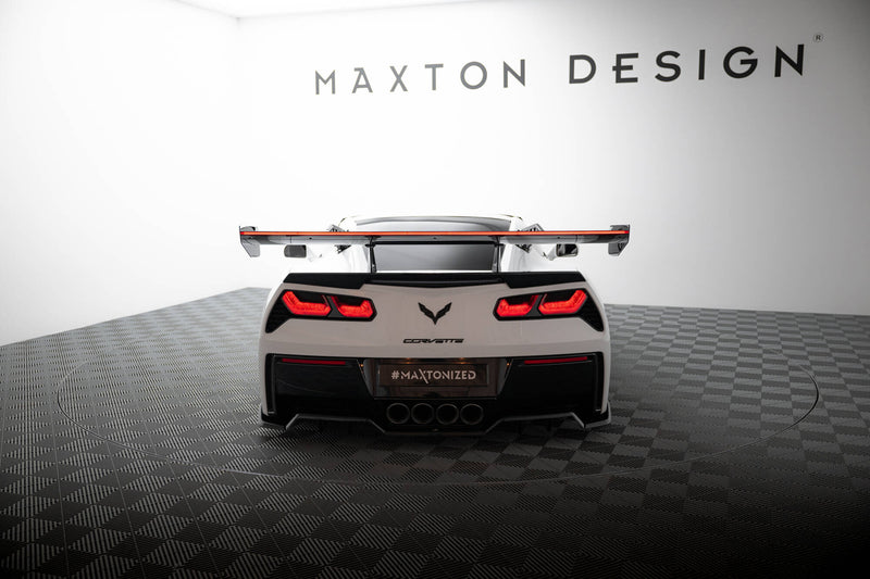 Maxton Design Carbon Spoiler With Upper Swan Mounting + LED Chevrolet Corvette Stingray / Grand Sport C7