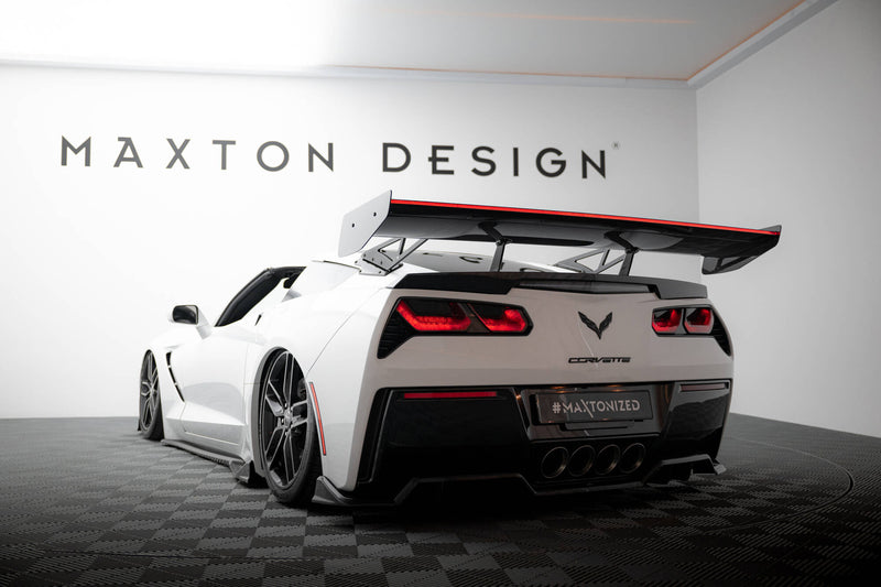 Maxton Design Carbon Spoiler With Upper Swan Mounting + LED Chevrolet Corvette Stingray / Grand Sport C7