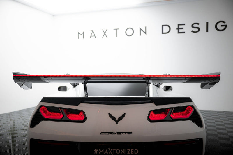 Maxton Design Carbon Spoiler With Upper Swan Mounting + LED Chevrolet Corvette Stingray / Grand Sport C7