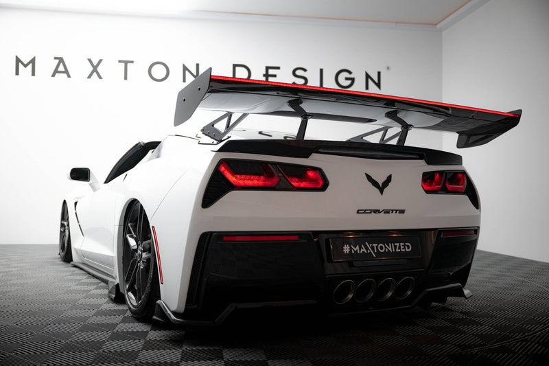 Maxton Design Carbon Spoiler With Upper Swan Mounting + LED Chevrolet Corvette Stingray / Grand Sport C7