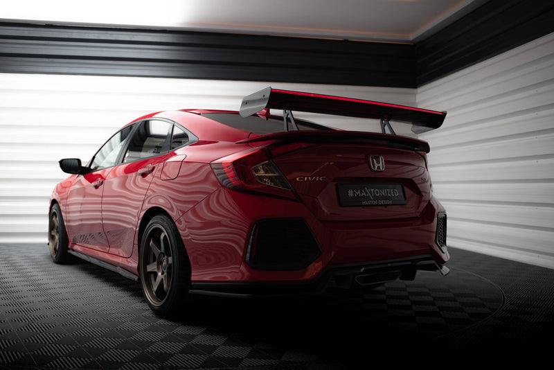Maxton Design Carbon Spoiler With Upper Swan Mounting + LED Honda Civic SI Mk10