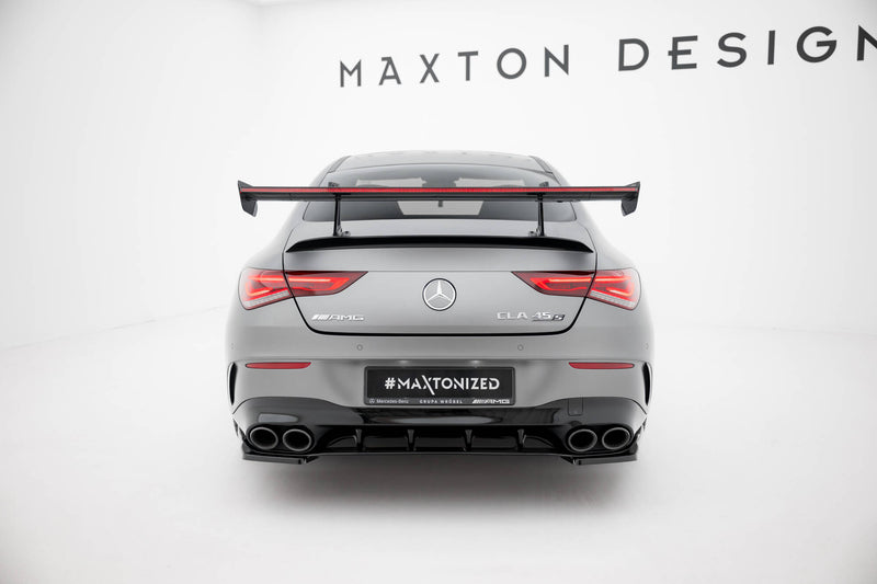Maxton Design Carbon Spoiler With Upper Swan Mounting + LED Mercedes-Benz CLA Coupe C118 / C118 Facelift