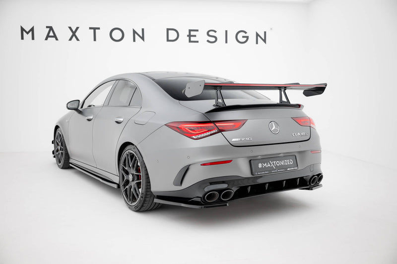Maxton Design Carbon Spoiler With Upper Swan Mounting + LED Mercedes-Benz CLA Coupe C118 / C118 Facelift