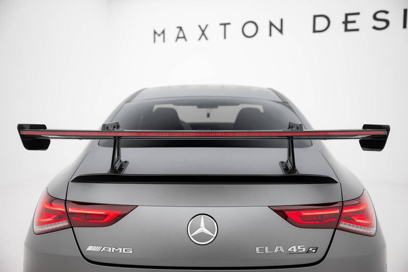 Maxton Design Carbon Spoiler With Upper Swan Mounting + LED Mercedes-Benz CLA Coupe C118 / C118 Facelift
