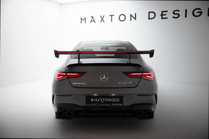 Maxton Design Carbon Spoiler With Upper Swan Mounting + LED Mercedes-Benz CLA Coupe C118 / C118 Facelift
