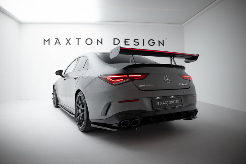 Maxton Design Carbon Spoiler With Upper Swan Mounting + LED Mercedes-Benz CLA Coupe C118 / C118 Facelift