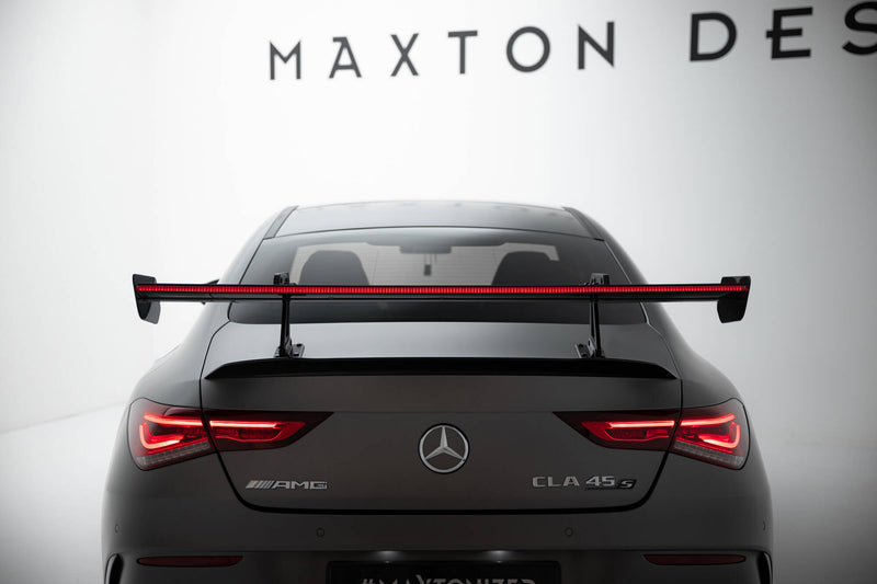 Maxton Design Carbon Spoiler With Upper Swan Mounting + LED Mercedes-Benz CLA Coupe C118 / C118 Facelift