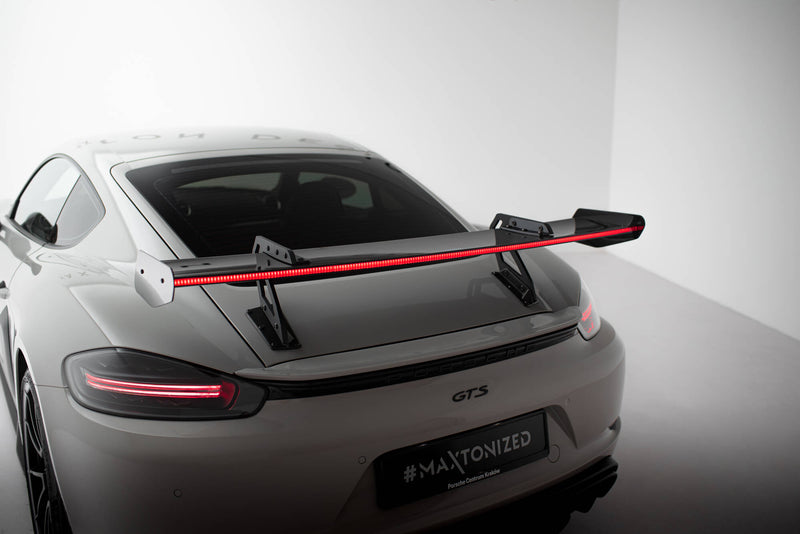 Maxton Design Carbon Spoiler With Upper Swan Mounting V.1 + LED Porsche 718 Cayman 982c