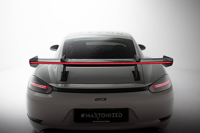 Maxton Design Carbon Spoiler With Upper Swan Mounting V.1 + LED Porsche 718 Cayman 982c