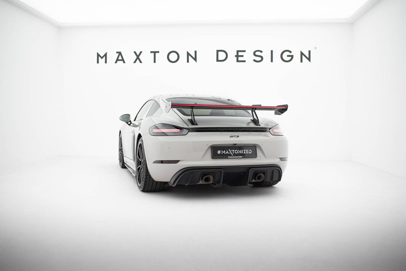 Maxton Design Carbon Spoiler With Upper Swan Mounting V.1 + LED Porsche 718 Cayman 982c