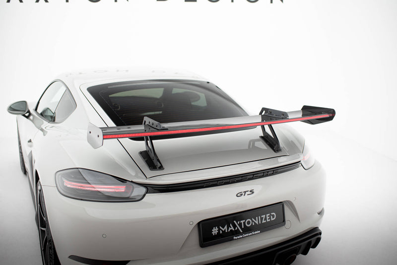 Maxton Design Carbon Spoiler With Upper Swan Mounting V.1 + LED Porsche 718 Cayman 982c