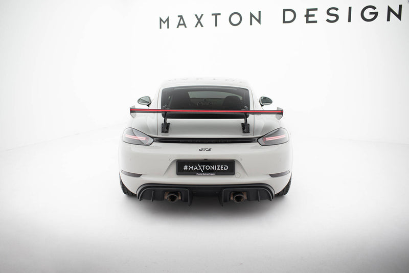 Maxton Design Carbon Spoiler With Upper Swan Mounting V.2 + LED Porsche 718 Cayman 982c