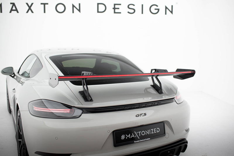 Maxton Design Carbon Spoiler With Upper Swan Mounting V.2 + LED Porsche 718 Cayman 982c