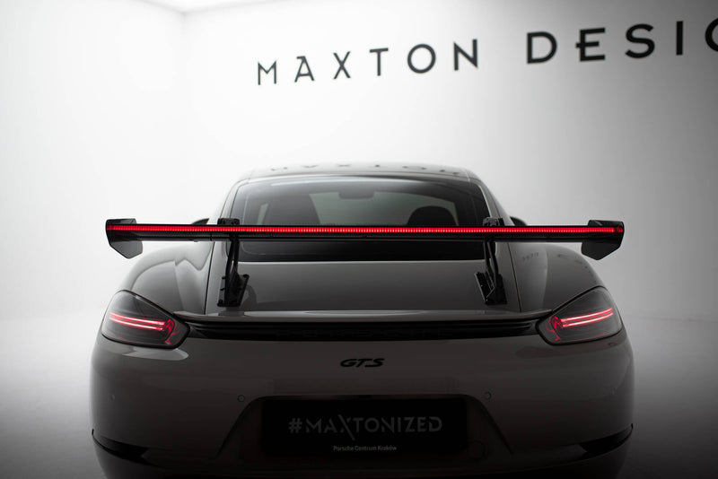 Maxton Design Carbon Spoiler With Upper Swan Mounting V.2 + LED Porsche 718 Cayman 982c