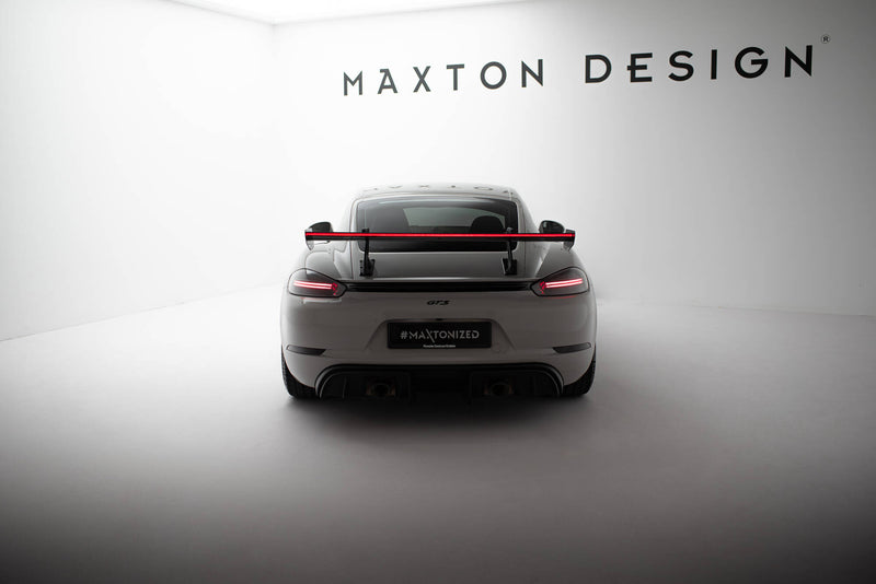 Maxton Design Carbon Spoiler With Upper Swan Mounting V.2 + LED Porsche 718 Cayman 982c