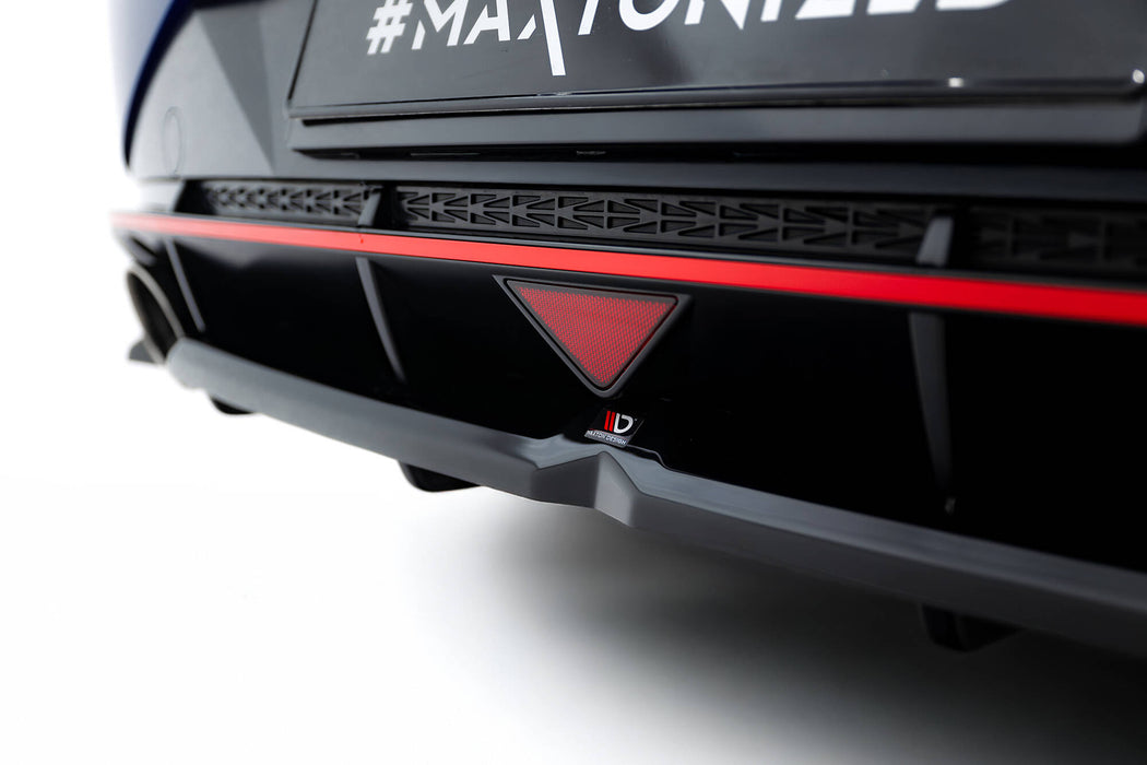 Maxton Design Zentrale Hinten Splitter (mit einem vertikalem balken) Hyundai Elantra N Mk7