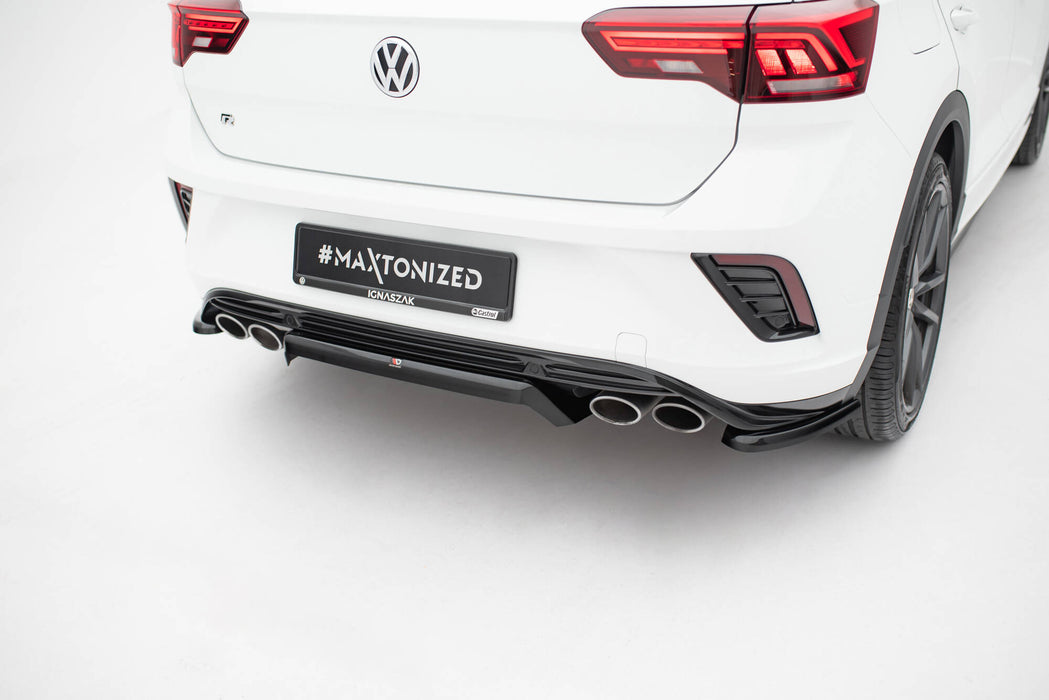 Maxton Design Zentrale Hinten Splitter (mit einem vertikalem balken) Volkswagen T-Roc R Mk1