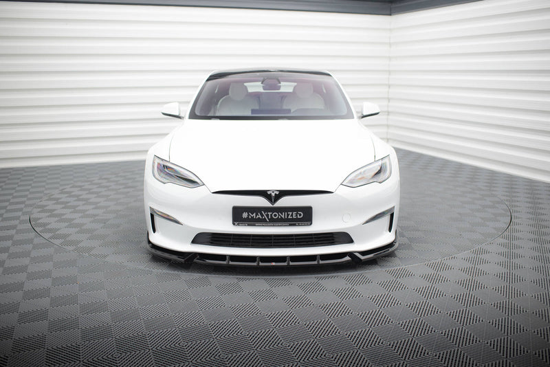 Maxton Design Front Diffuser V.1 Tesla Model S Plaid Mk1 Facelift