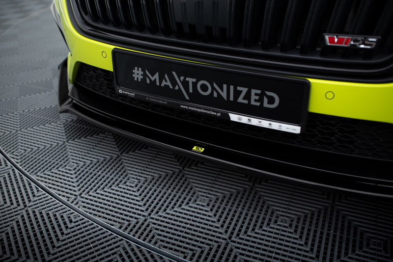 Maxton Design Front Diffusor V.2 + Flaps Skoda Octavia RS Mk4