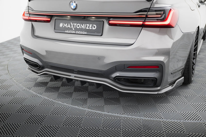 Maxton Design Prepreg Carbon Fiber Rear Splitter BMW 7 M-Pack G11 / G12 Facelift