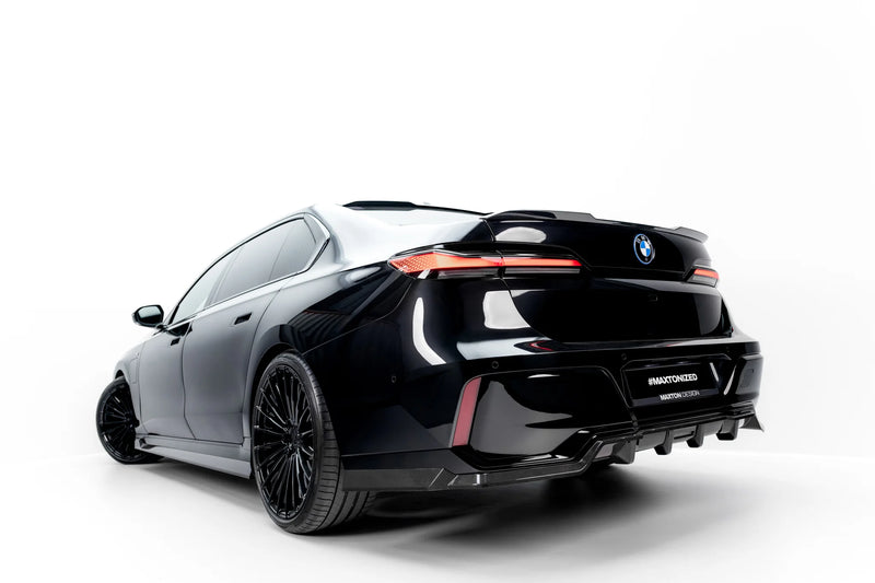 Maxton Design Prepreg Carbon Hinten Splitter mit Mittelsteg passend für BMW 7 M-Pack / i7 M-Pack G70