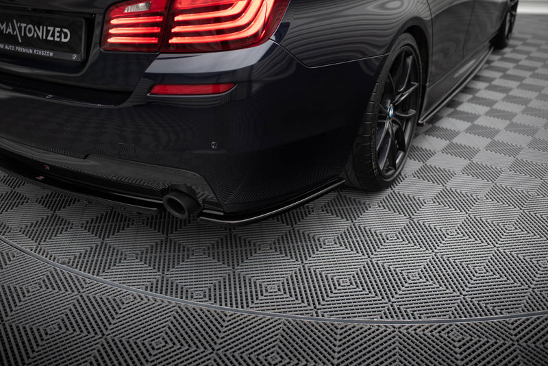 Maxton Design HECK DIFFUSOR SEITE L + R BMW 5 F11 M-PACK (mit zwei Einzel AUSPUFFENDROHR)