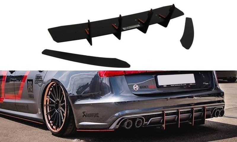 Maxton Design Rear Apron &amp; Rear Diffuser Side Audi S6 C7 FL