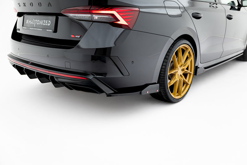Maxton Design Rear Diffuser Side V.4 + Flaps Skoda Octavia RS Combi / Liftback Mk4 / Mk4 Facelift
