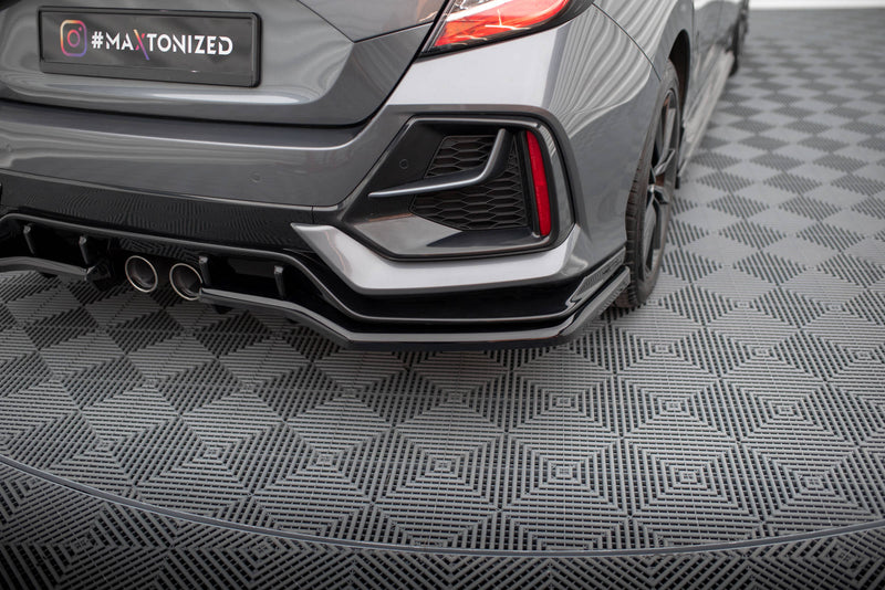 Maxton Design Rear Splitter V.1 (with one vertical bar) Honda Civic Sport Mk 10 Facelift