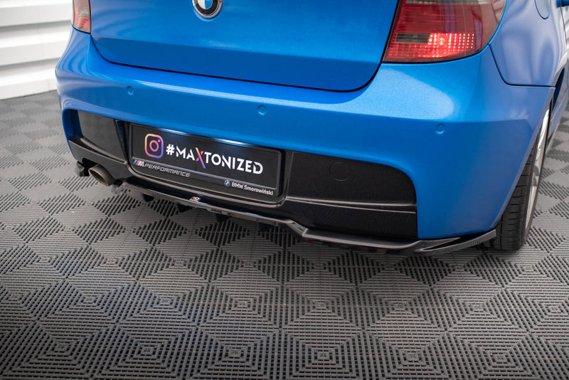 Maxton Design Rear Splitter (with one vertical bar) BMW 1 Series M-Pack E87 Facelift