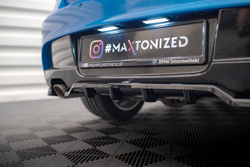 Maxton Design Rear Splitter (with one vertical bar) BMW 1 Series M-Pack E87 Facelift